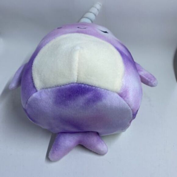 Squishmallow 5” Nabila the Purple Narwhal Plush Stuffed Animal Kellytoy Easter - Picture 3 of 5